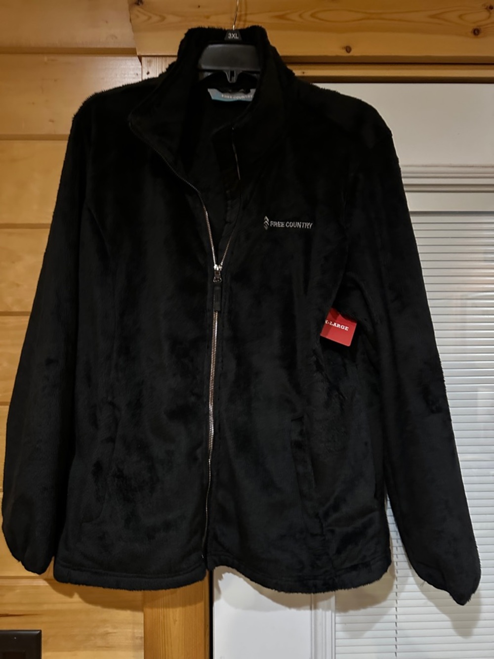 Free Country Black Plush Full-Zip Jacket